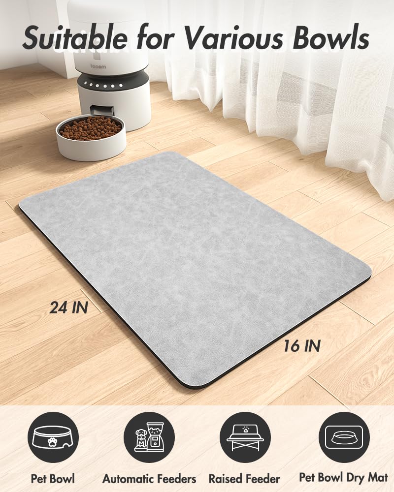 Absorbent Pet Feeding Mat (LIGHTGREY / 16"x24")