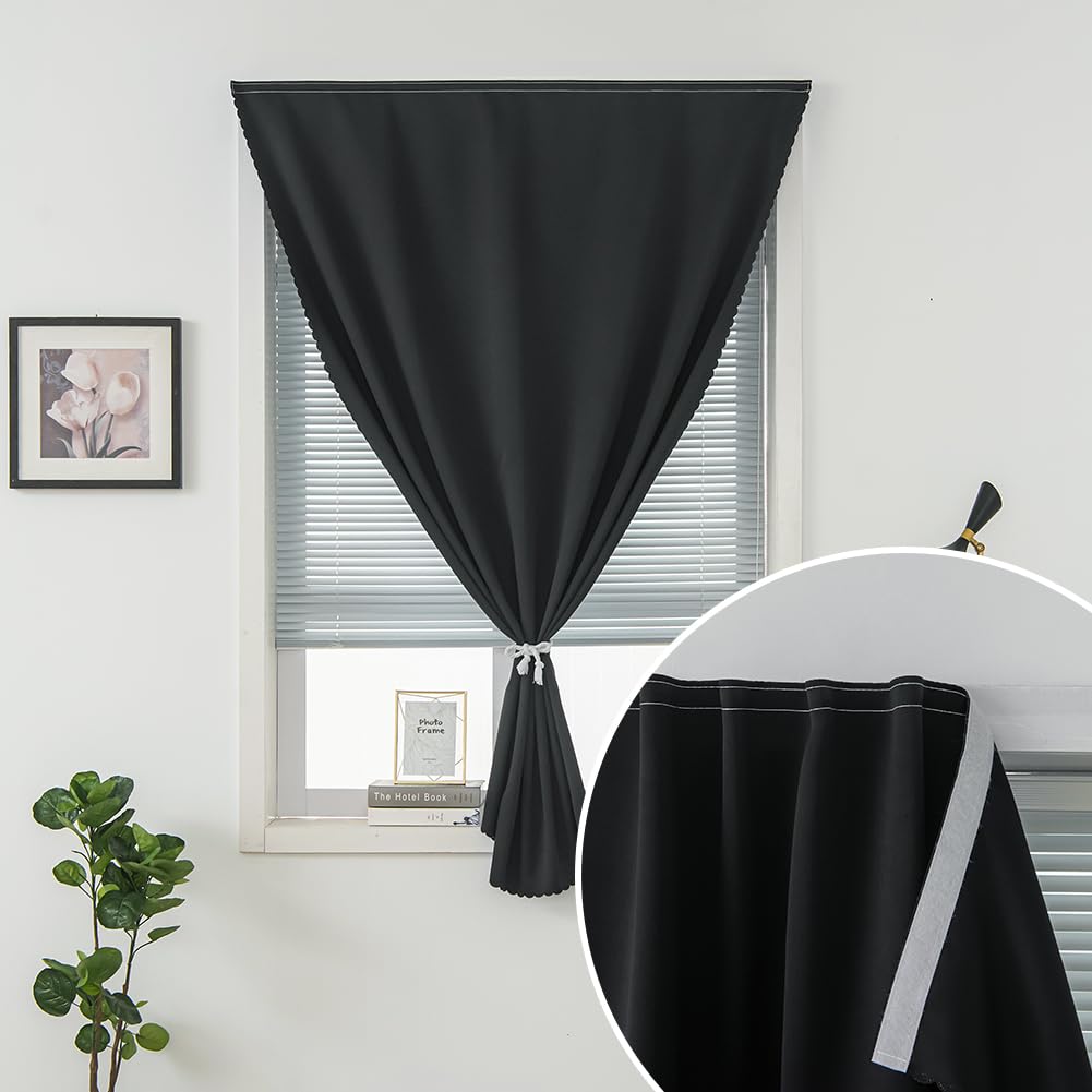Adhesive Blackout Curtains (59"W x 71"L (Pack of 2) / Black)