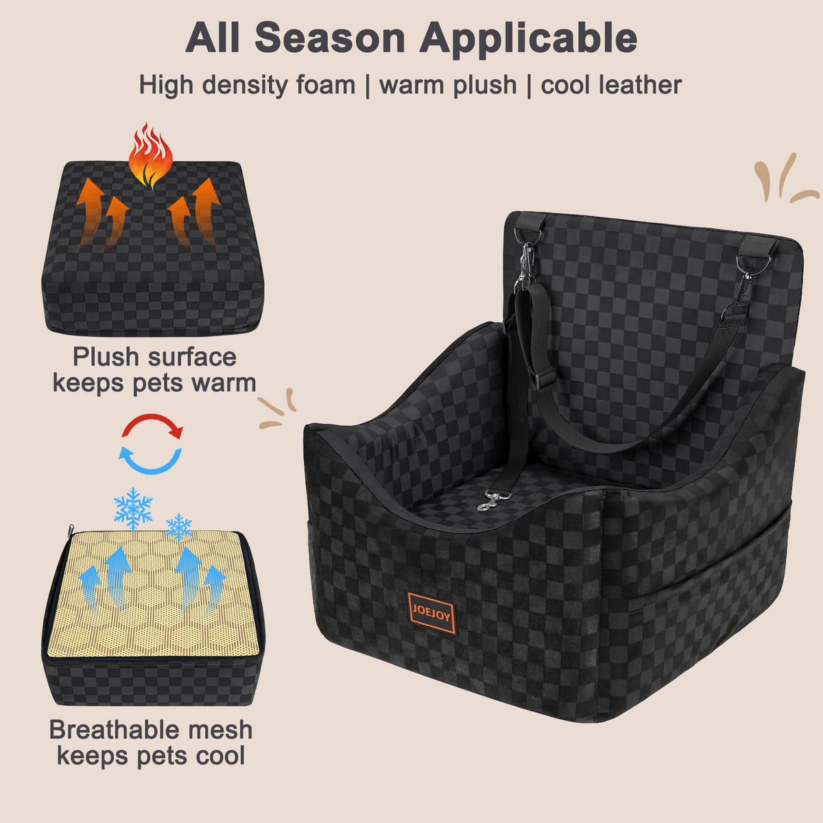 Elevated Dog Car Seat for Small (Medium / Black)