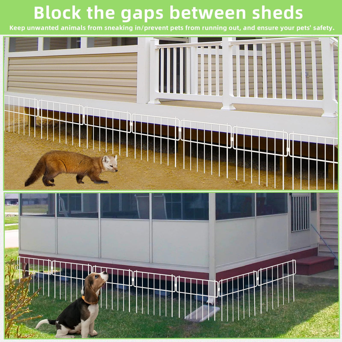 30 Pack Animal Barrier Fence (White / 30 Pack,30Ft)