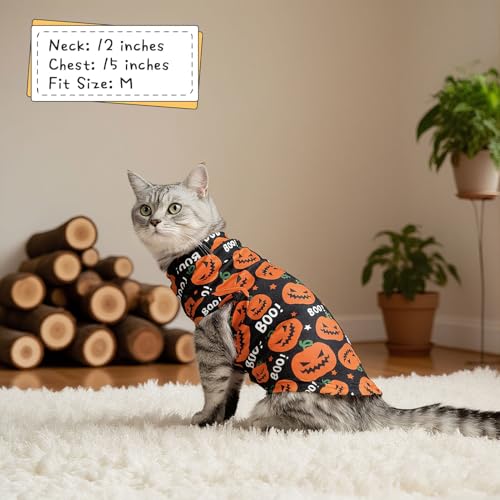 Halloween Cat Sweater Warm Fleece Pet Clothes for Cats Only (Halloween / Medium)