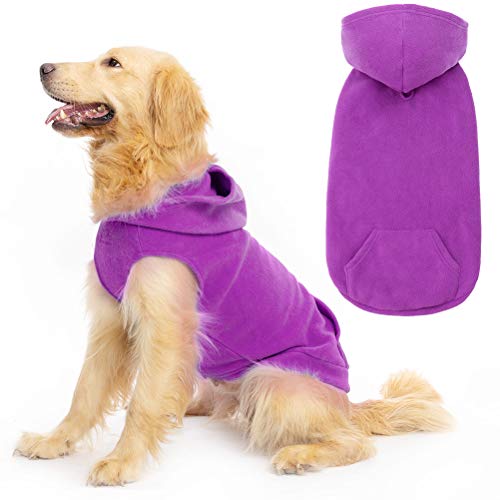 Fleece Dog Hoodie with Pouch (X-Large / Purple)