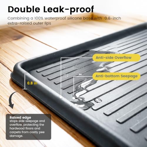 Dog Pee Pad Holder Tray (28"L x 34"W / Dark Gray)