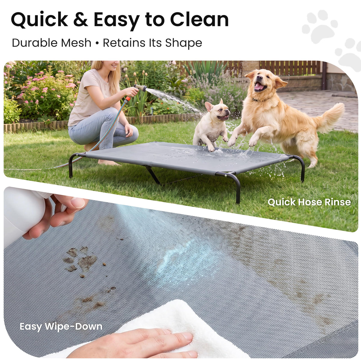 Elevated Cooling Dog Bed for Extra Large Dogs (Grey / 56.5" X 35.5" X 8")