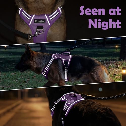 Dog Harness No Pull (Purple / Large)