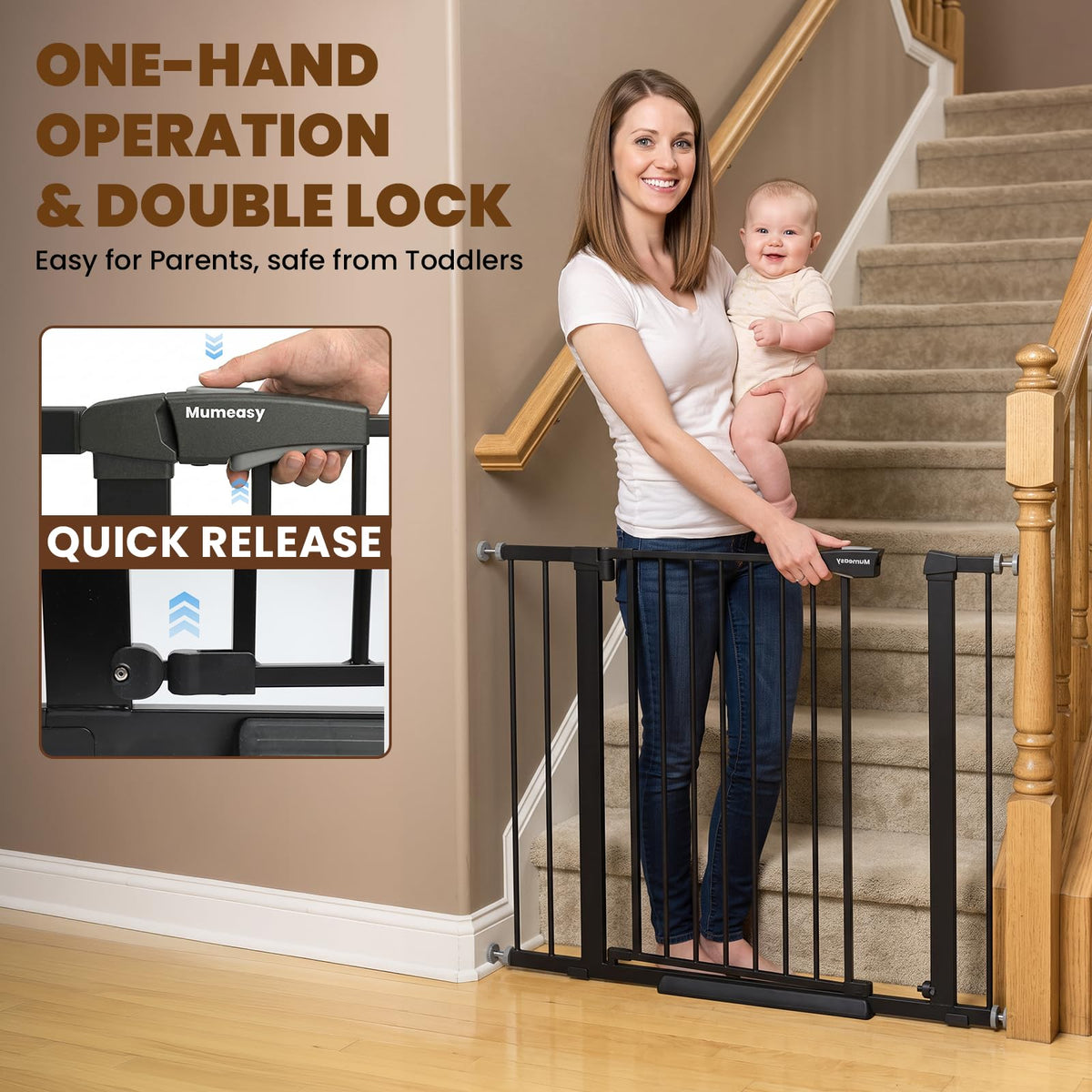 36" Extra Tall Dog Gate (Black / 29.7-40"W x 36"H)