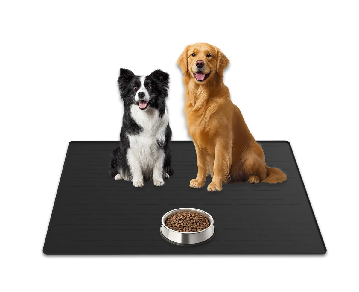31.8"x23.8" Extra Large Pet Food Mat (Black / 31.8"L x 23.8"W)