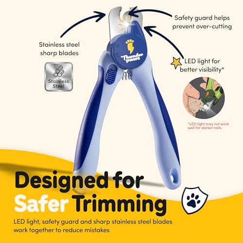 LED Dog Nail Clippers with Light (Blue / Large)