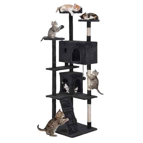 70" Cat Tree Tower (Dark Gray)