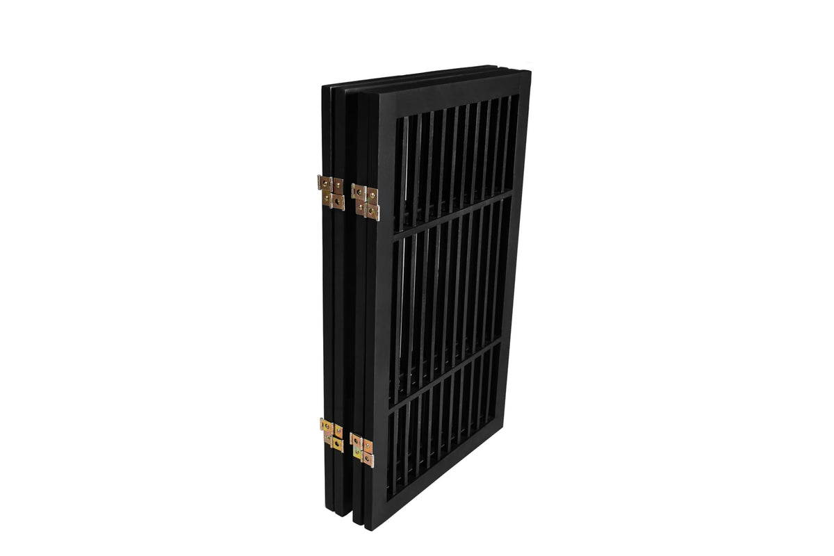 Pet Dog Gate Freestanding (4 Panel 30" Tall / Black Pet Gate)