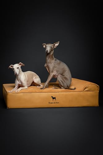 Large Dog Bed (Vegan Leather - Camel / Large)