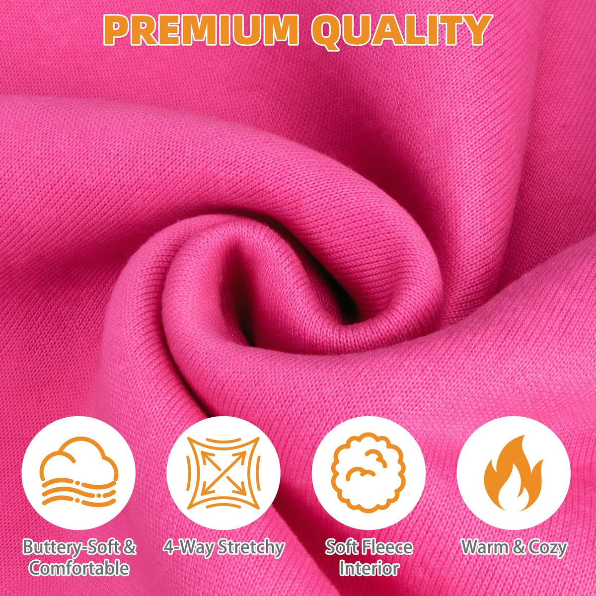 Dog Hoodie for Large Medium Small Dogs (Deep Pink / Large)