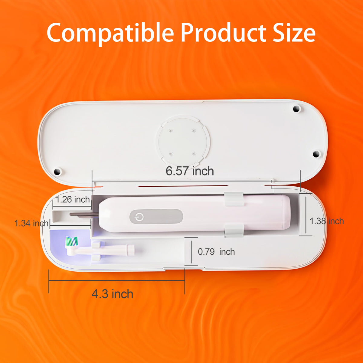 Toothbrush Sanitizer Portable Travel Case for Electric Toothbrushes (White)