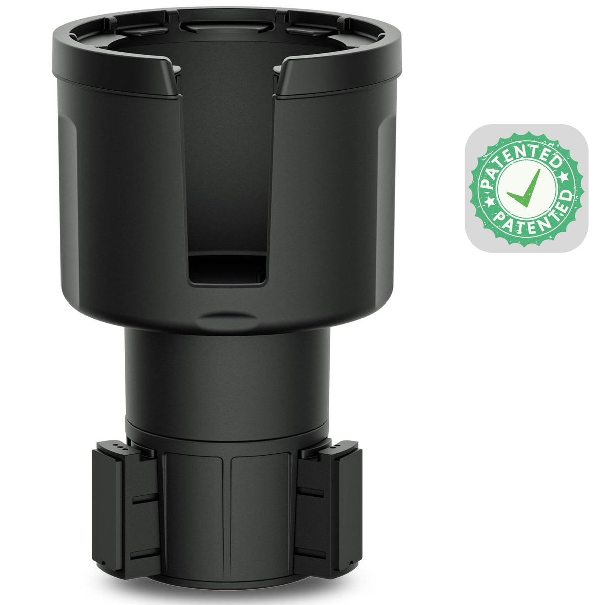 Car Cup Holder Expander (Holds 18-40 oz (Standard Base) / Black)