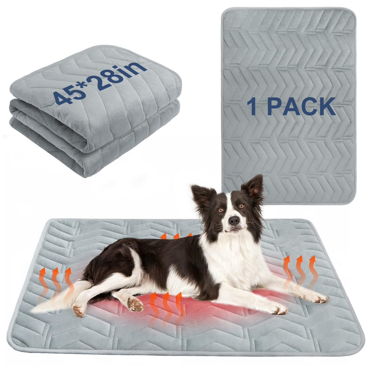 Self Warming Cat Mat (Light Grey / 45.0"L x 28.0"W x 0.2"Th)