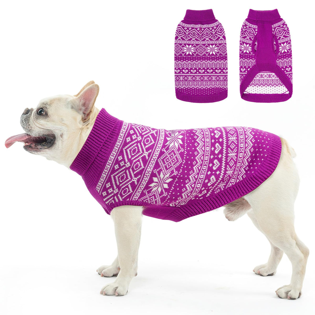 Dog Sweater Argyle (Purple / Medium)