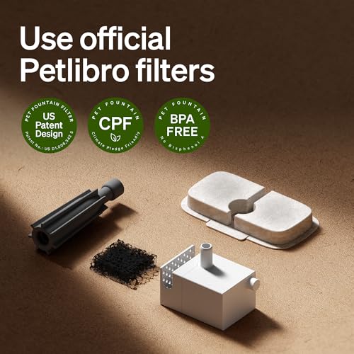 Cat Water Fountain Filter Replacement (White / 4 Filters)