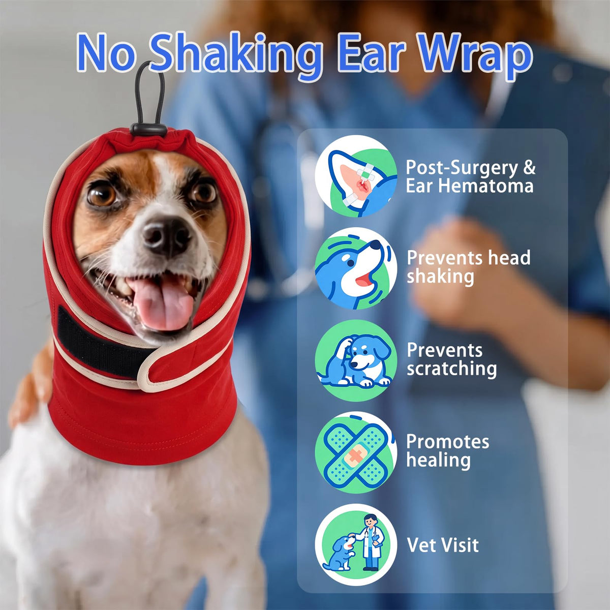 Dog Ear Muffs Noise Protection (Red / Medium (13.8"/35cm Neck Girth))