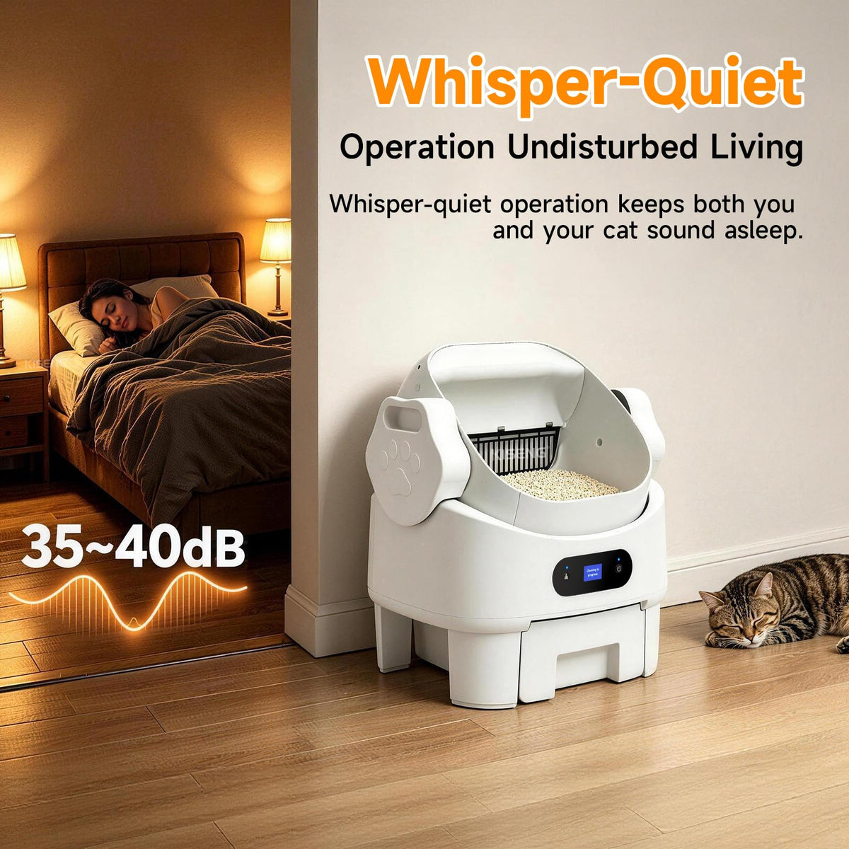 Automatic Cat Litter Box (White)