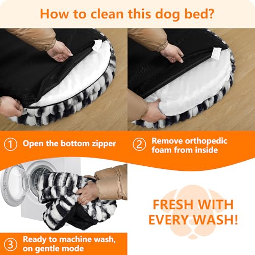 Orthopedic Waterproof Medium Dog Bed Sofa (Tie-dye Grey / Medium(36 x 25.5 x 6 inch))