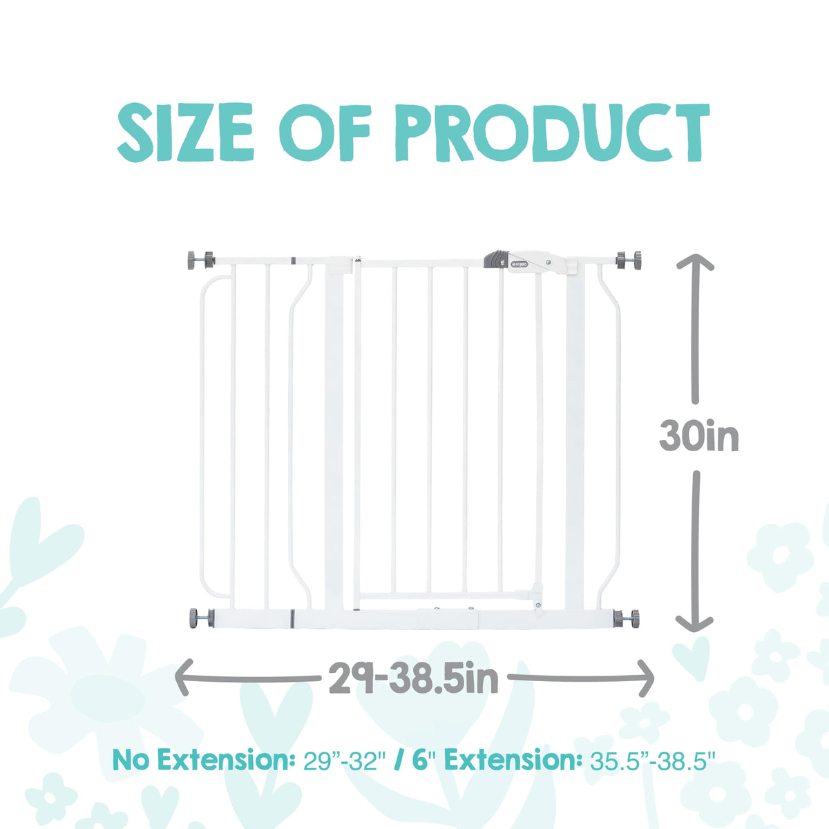 Safety 29" 38.5" Easy Step Baby Gate (White / 29-38.5"W x 30"H)