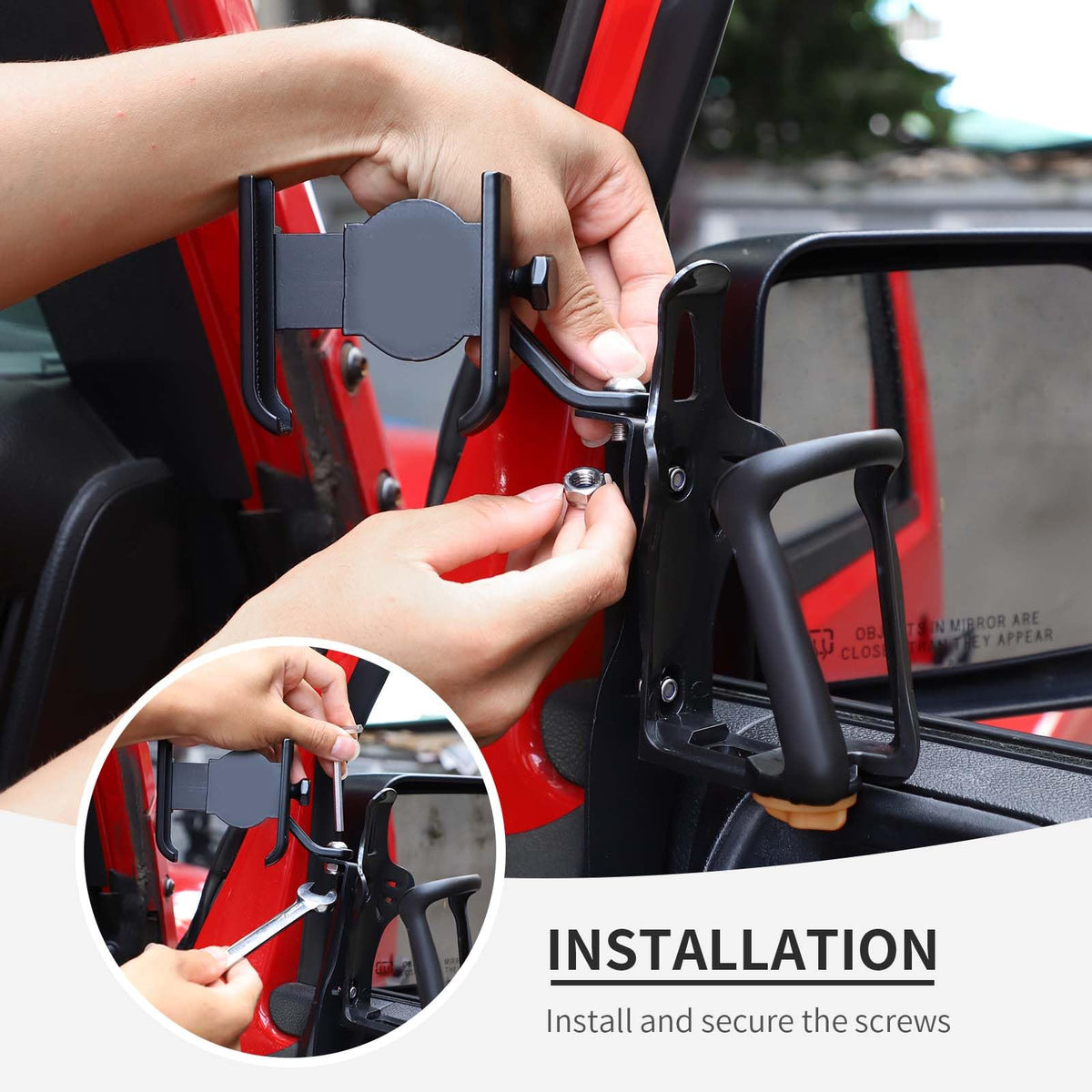 Door Cup Holder Expander Compatible with Jeep Wrangler JK JKU 2 (Passenger's Side / 07-10)