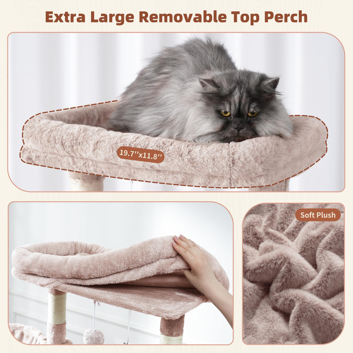 Cat Tree 63'' Cat Tower for Large Cats (63 inch / Muchroom)