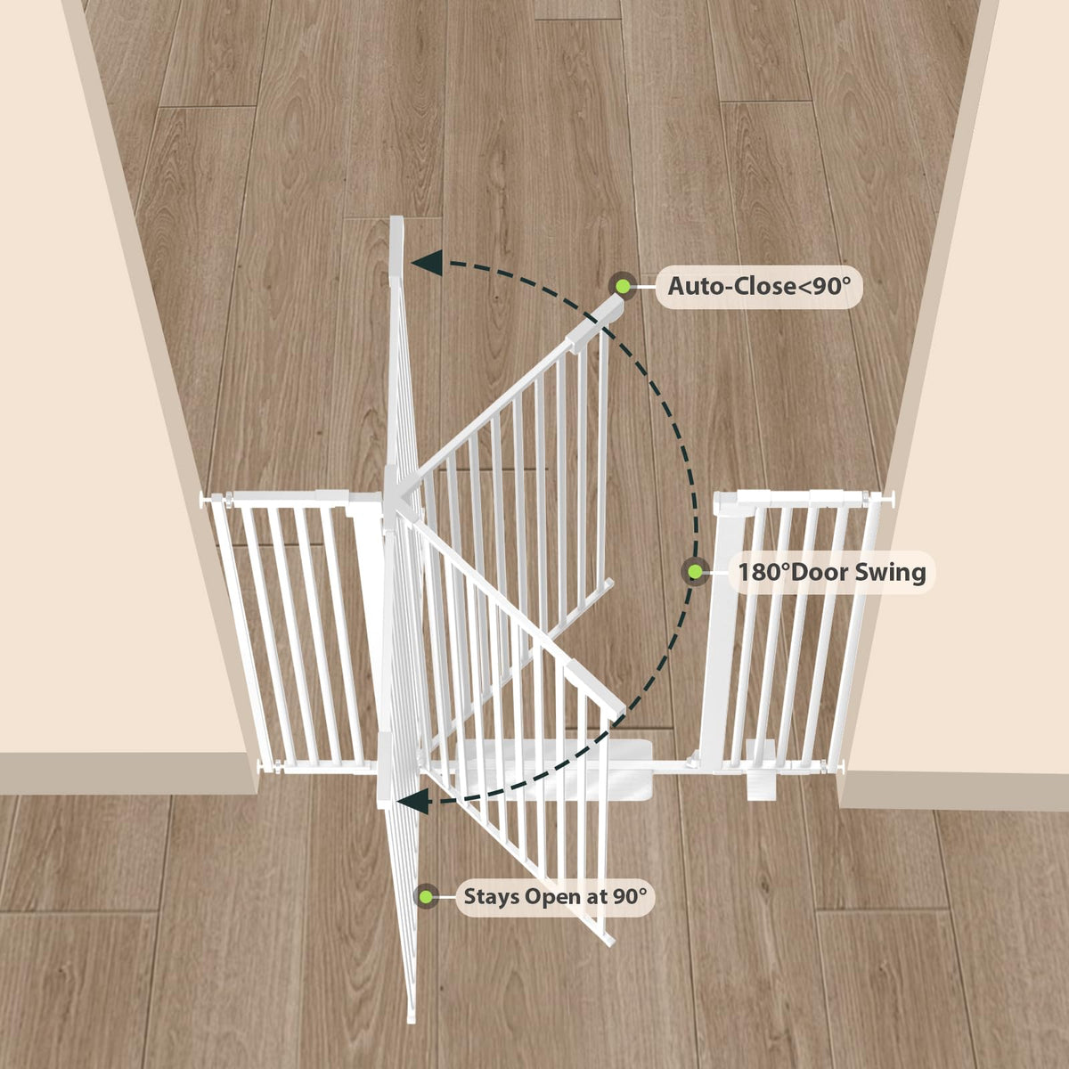 67" High Extra Tall Cat Gate for Doorway (White-67"tall / 30''-49.2''Wide)
