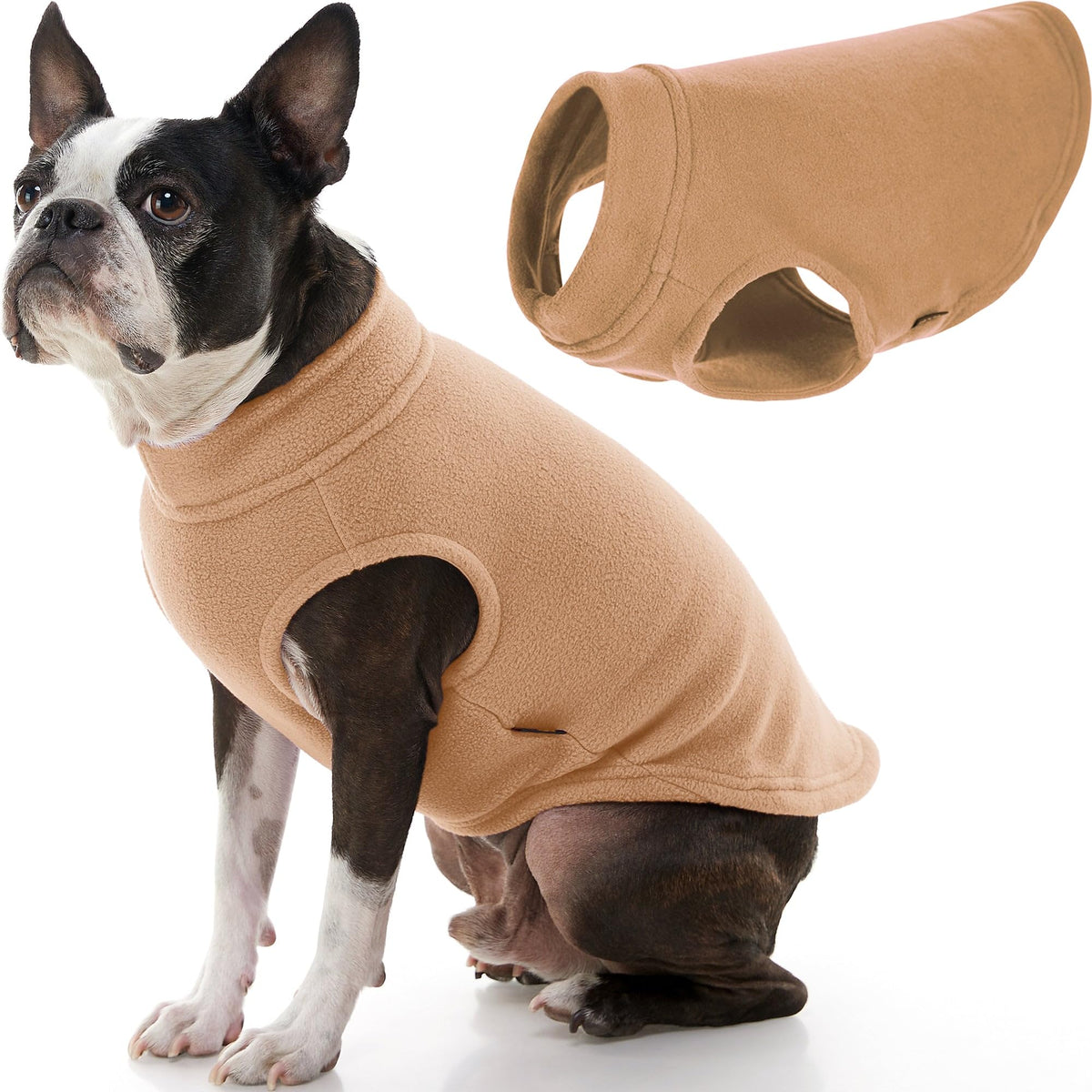 Stretch Fleece Vest Dog Sweater (XX-Large Length (18.5") / Sand)