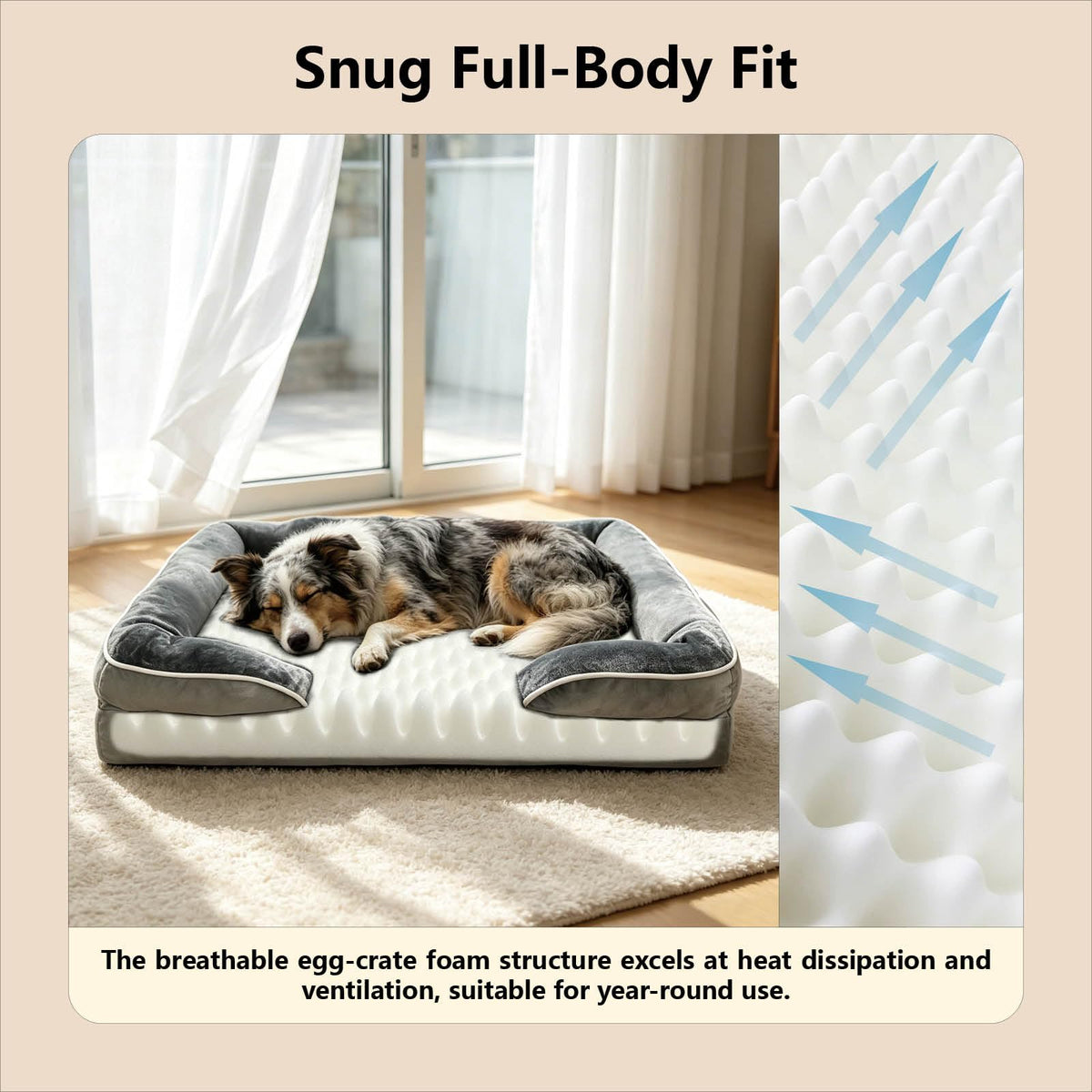 Orthopedic 3 Sided Dog Bed (X-Large)