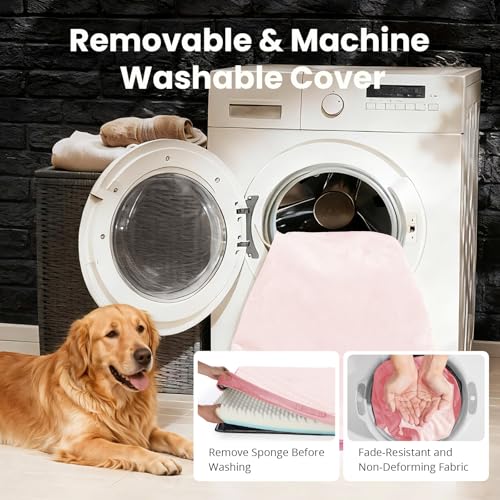 Orthopedic Waterproof Small Dog Bed (24"x 16"x 3” (For Sprawling) / 02-Pink)