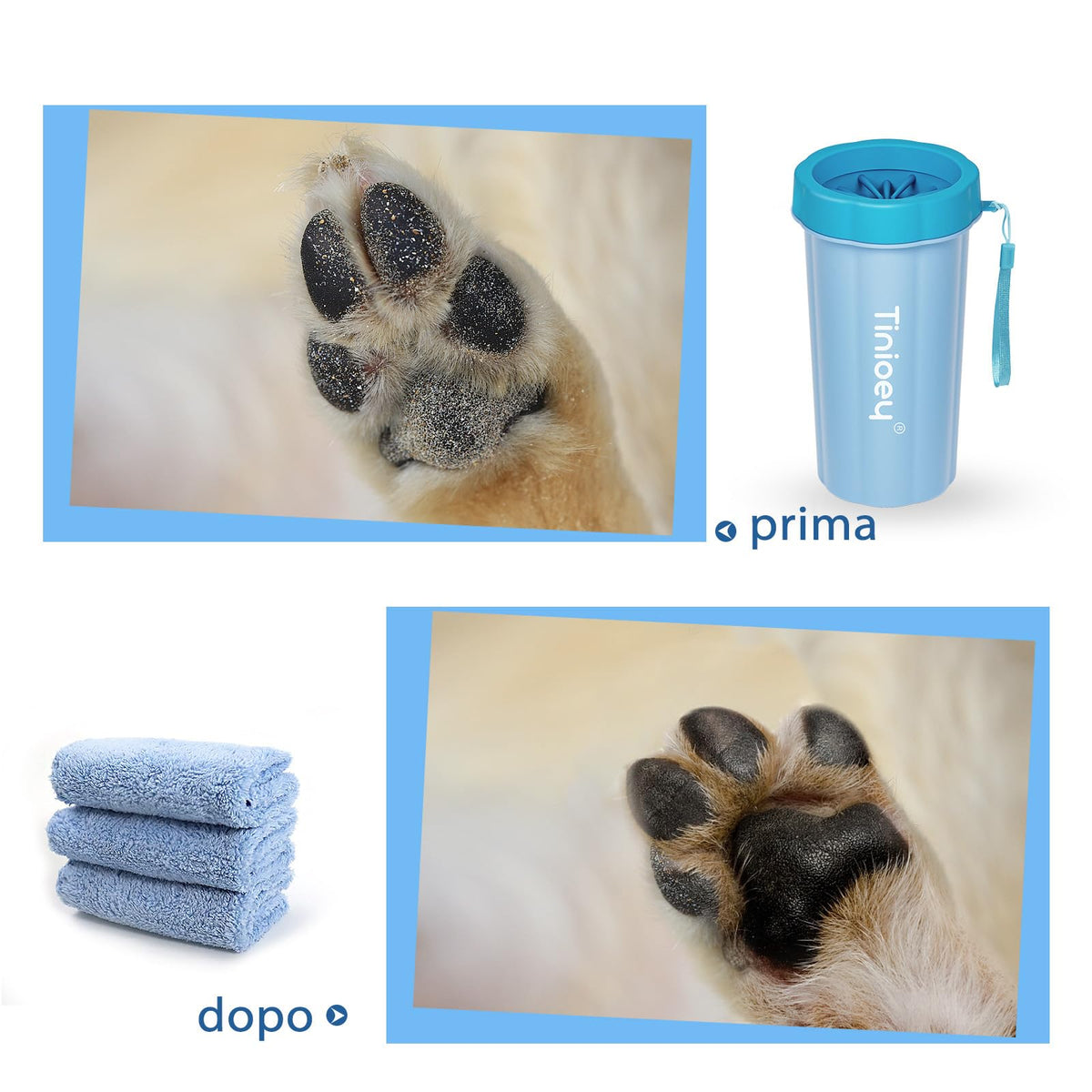 Large Breed Dog Paw Cleaner (Large / Blue)