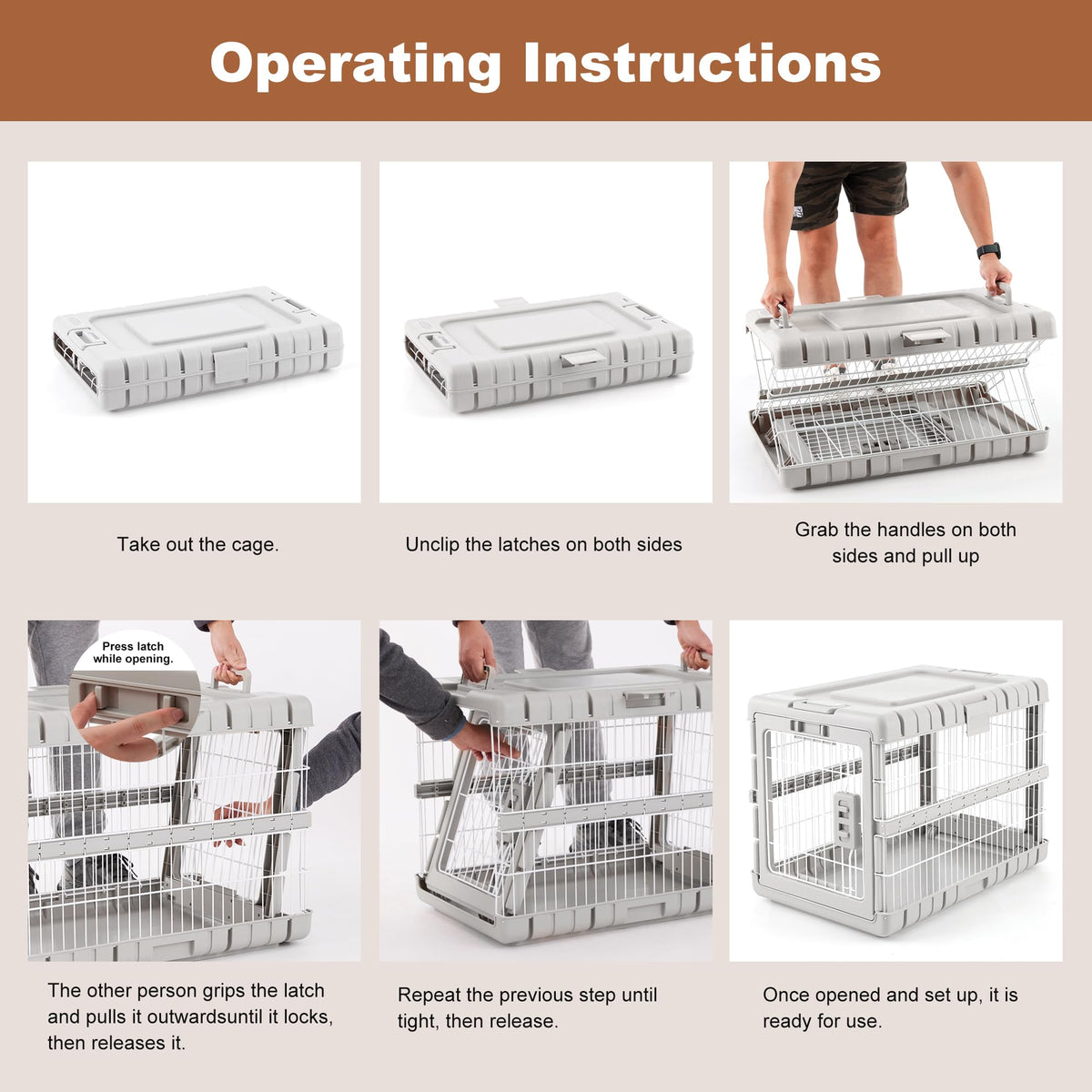 28" L Collapsible Dog Crate for Dogs (Blue / 27.95 x 18.9 x 21.65 in)