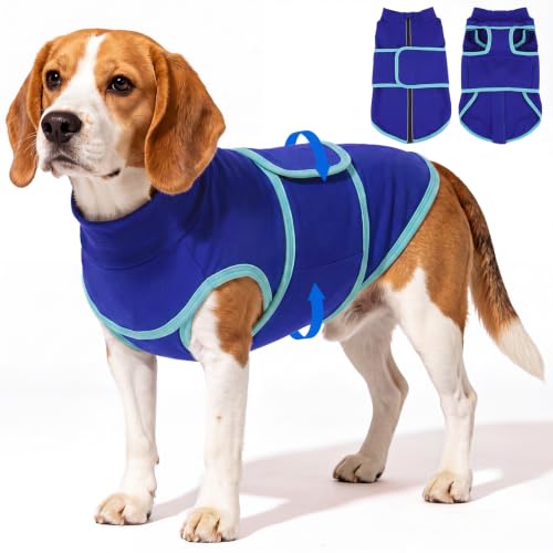 Calming Stress Relief Dog Anxiety Vest Coat that Soothes Puppy (Blue / Medium(Chest Girth:25.6"))