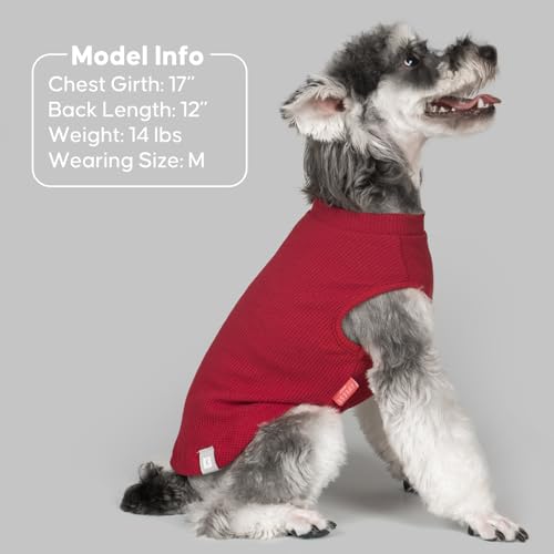 2Pack Waffle Dog Shirt for Small Dogs Striped Dog Sweater Tank Top (Small (4-7lbs) / 2Pack(Red+Striped))
