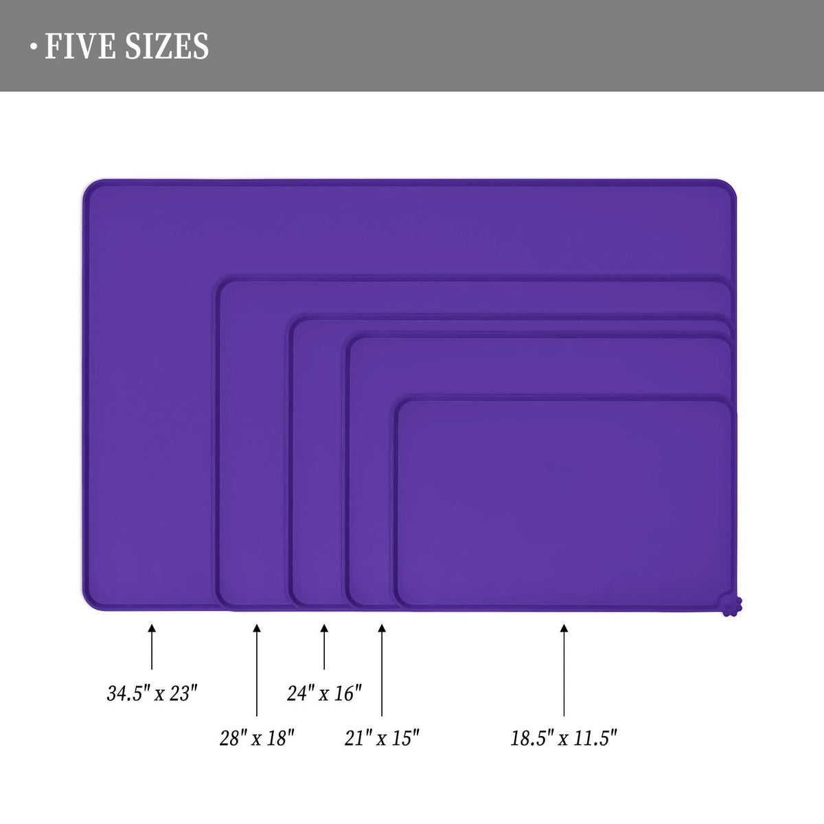 Silicone Pet Feeding Mat (Purple / 24" x 16")