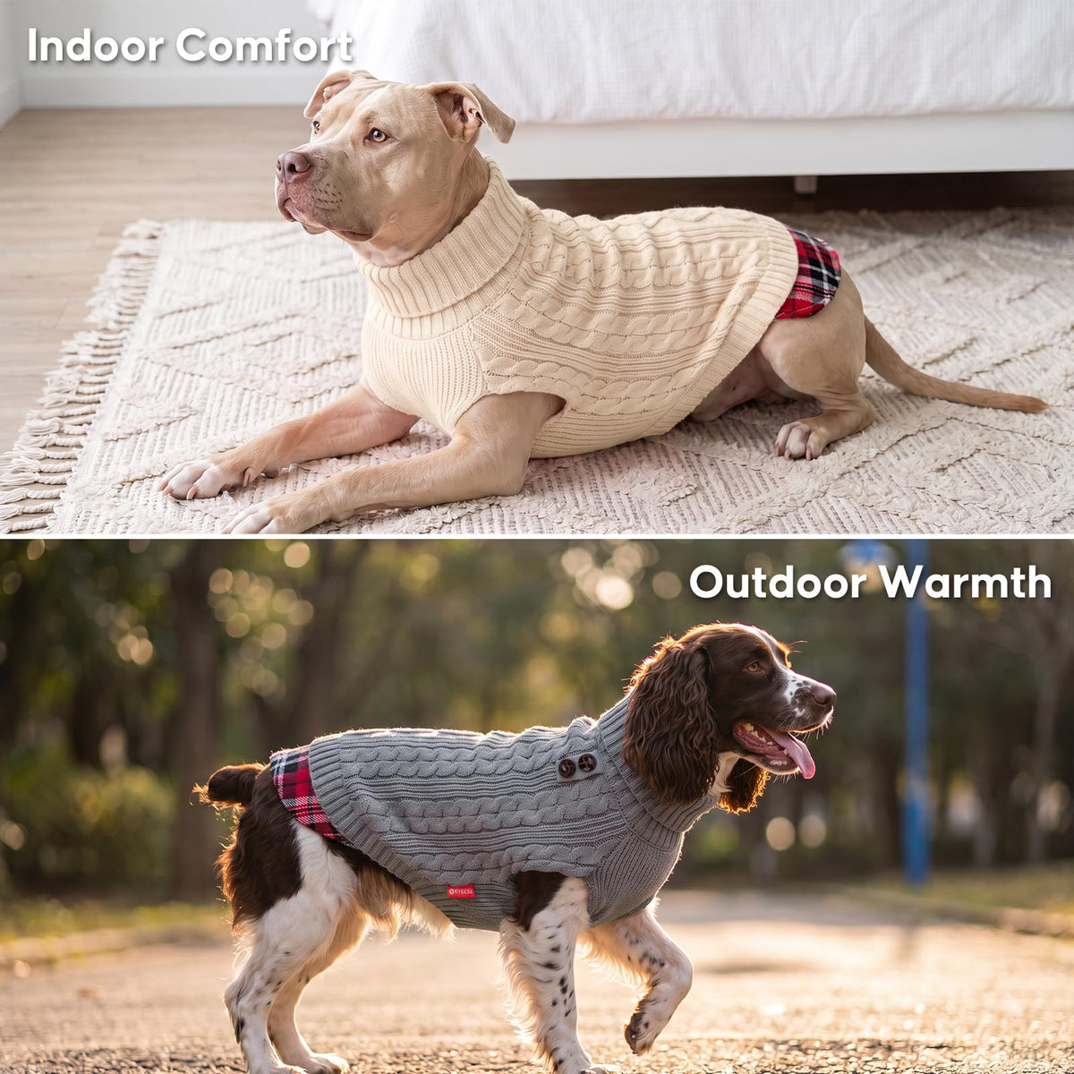 Dog Sweater for Small Dogs Turtleneck Thick Knit Pullover (X-Small (2-4lbs) / 1# Grey)