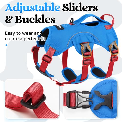 Escape Proof Dog Harness for X (Red & Blue / X-Large)