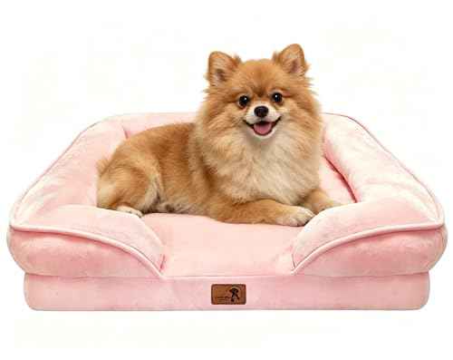 Orthopedic Dog Bed with Sides (24.0"L x 18.0"W x 6.0"Th / Pink)