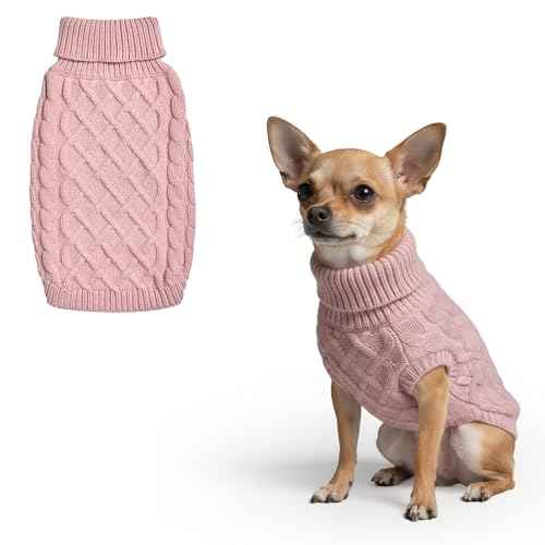 Knit Dog Sweater (Pink Cableknit / Medium)