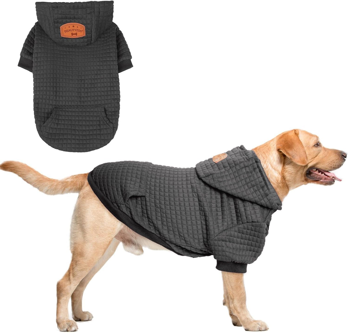 Dog Hoodies Sweater for Large Dogs (Black / XL (Back: 24",Chest: 34", Neck: 21"))