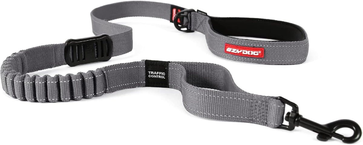 Zero Shock Bungee Dog Leash (Gray / 48-Inch)