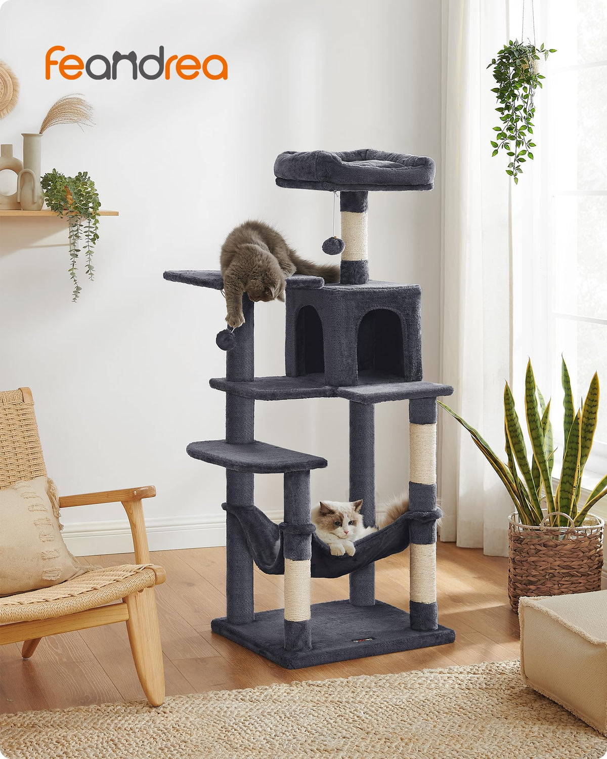 Cat Tree 54.2 (54.2 Inches / Smoky Gray)