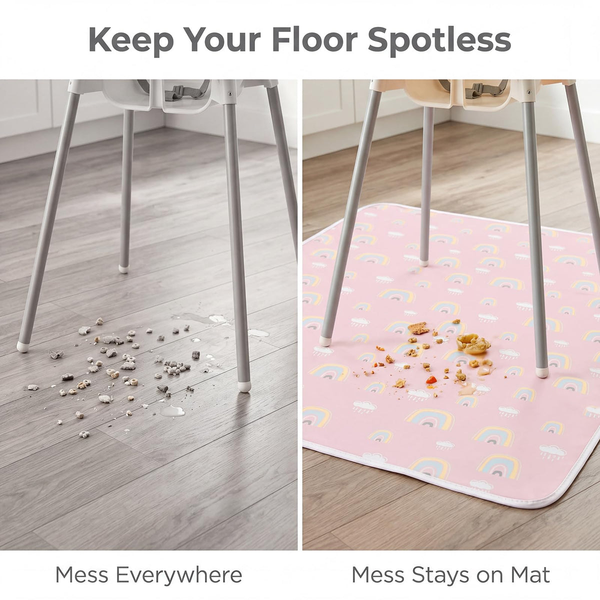 Splat Mat for Under High Chair (Rainbow Pink)