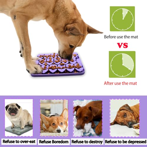 Small Silicone Snuffle Mat for Small Dogs Puppy Cat Slow Down Eating (Purple-S (8.1x7.5in))