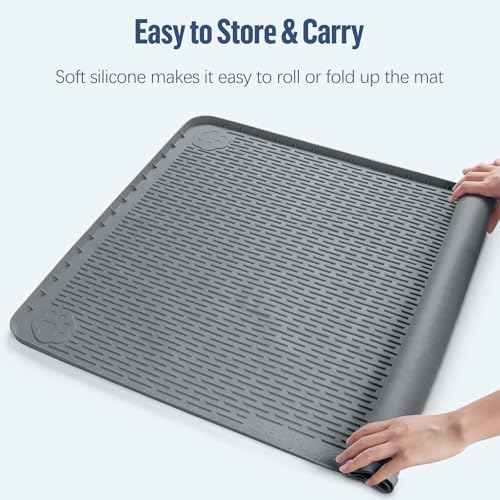 Pee Pad Holder for Dogs 57''x40'' Silicone Puppy Pee Pad Tray (Dark Grey)