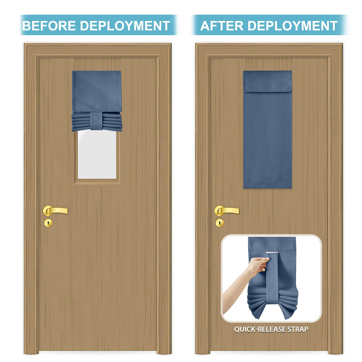 Classroom Door Window Cover (Stone Blue / 8"W x 36"L (Pack of 1))