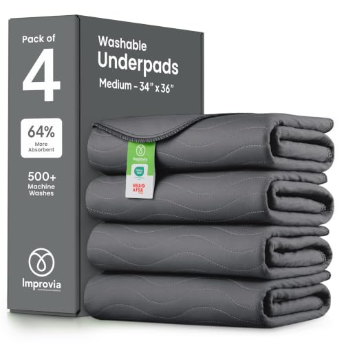 Washable Underpads (Charcoal / 34"x36" (Pack of 4))