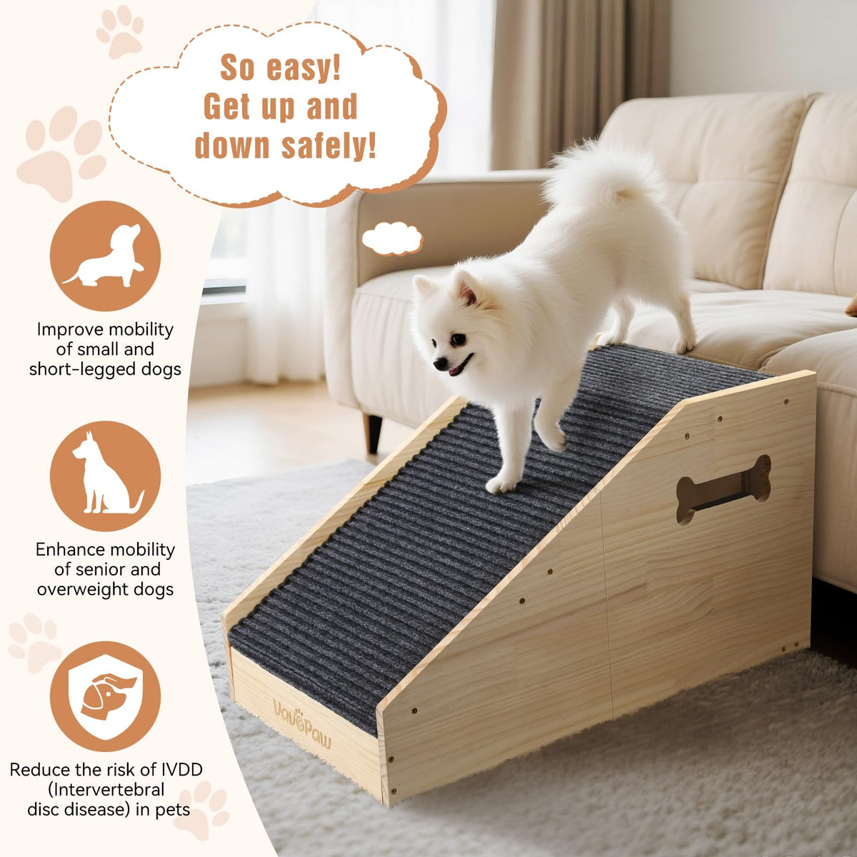 Dog Ramp for Small Dogs with Non (Wood)