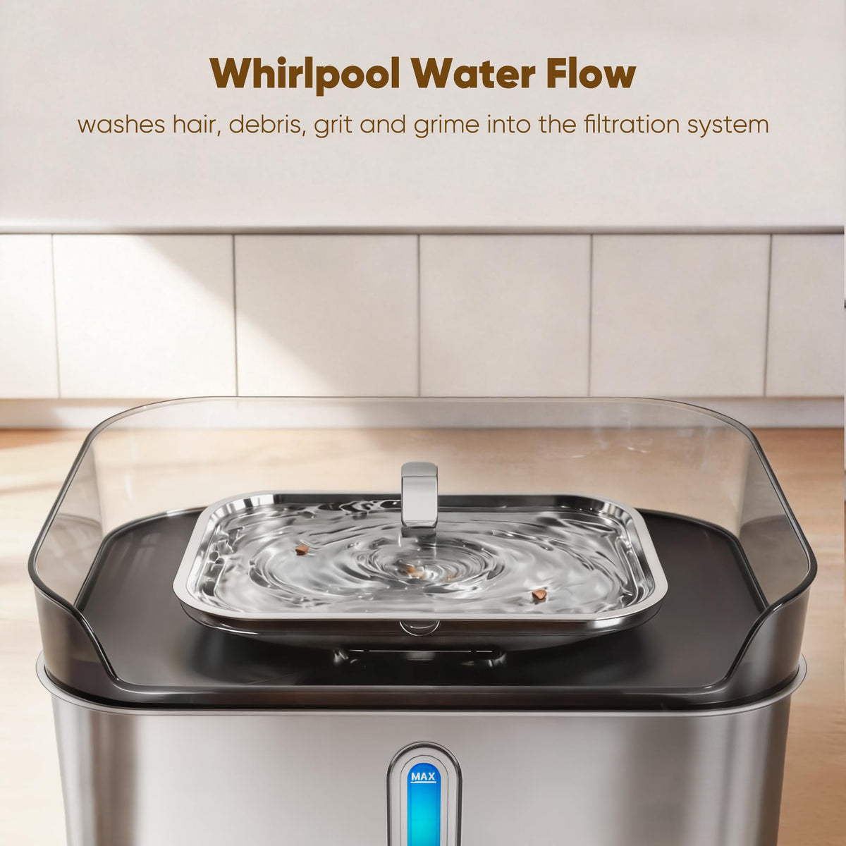 No Spill Dog Water Fountain Stainless Steel (silver)